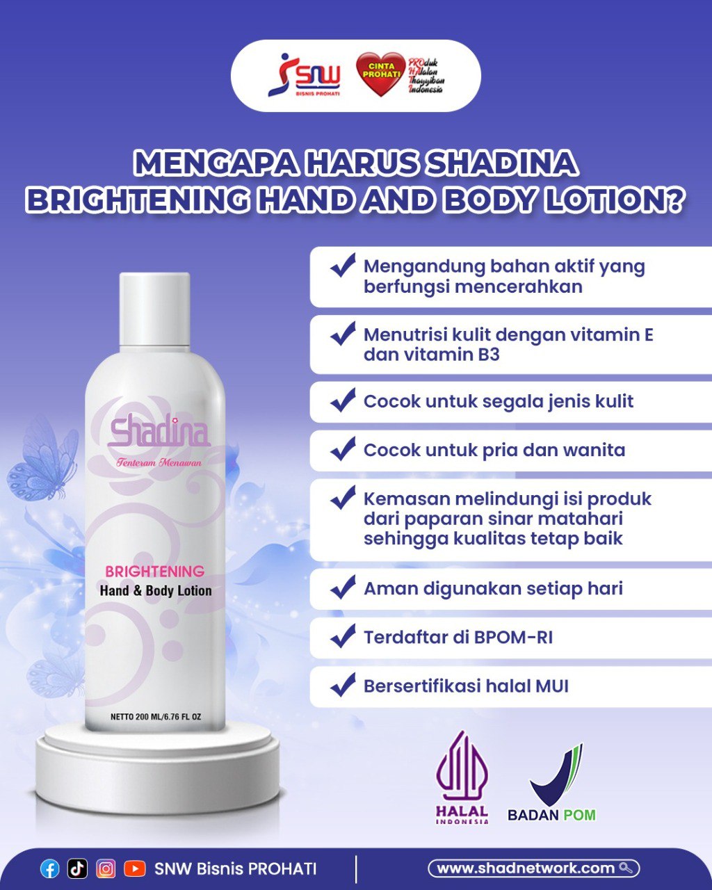 Shadina Brightening Hand Body Lotion